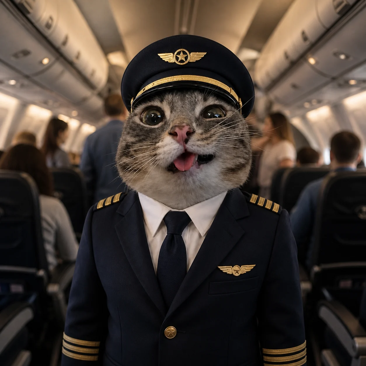 Pilot Cat in the cabin